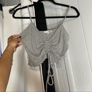 Gray halter top with tie in front
